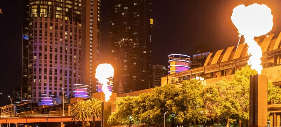1.5Hr Yarra River Crown Flames and City Lights Cruise - A private Yarra evening built around Crown’s flames