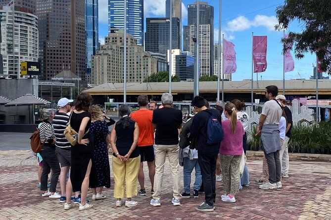 English Melbourne Walking Tour - Meeting the orange umbrella at Federation Square