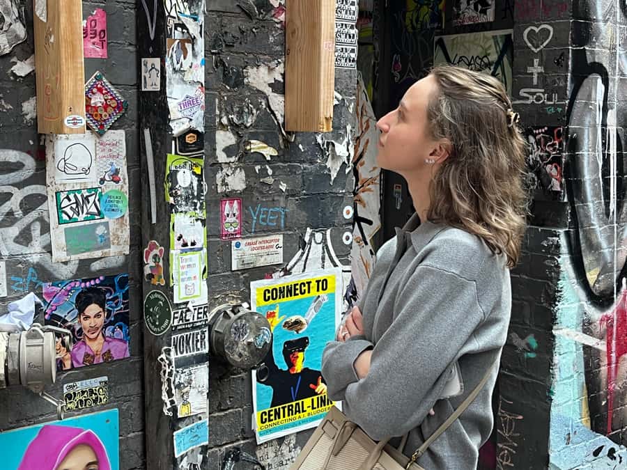 Melbourne: City Walking Tour with Local Guide - Meyers Place and Flinders Lane show Melbourne after dark