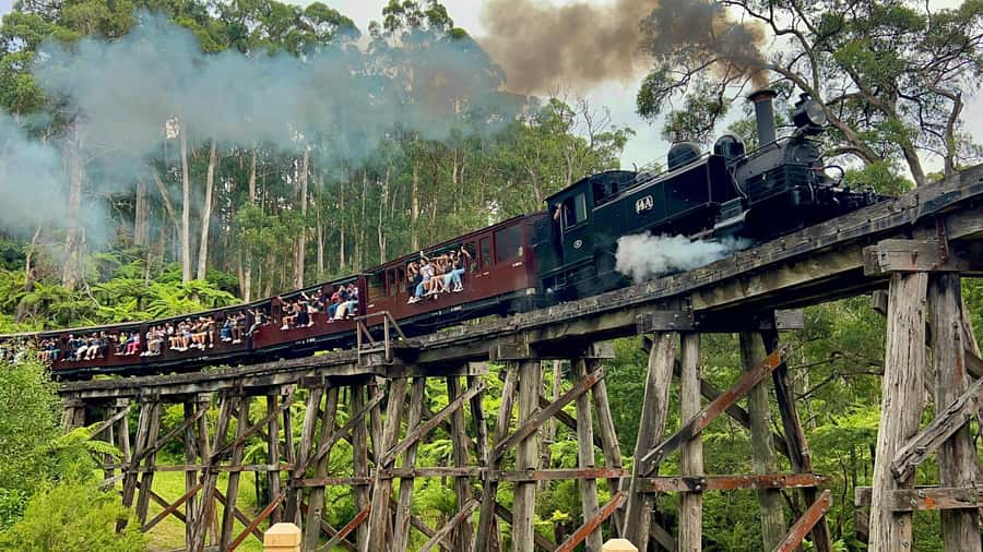 Melbourne: Half-Day Puffing Billy Steam Train Experience - Riding Puffing Billy across Monbulk Creek