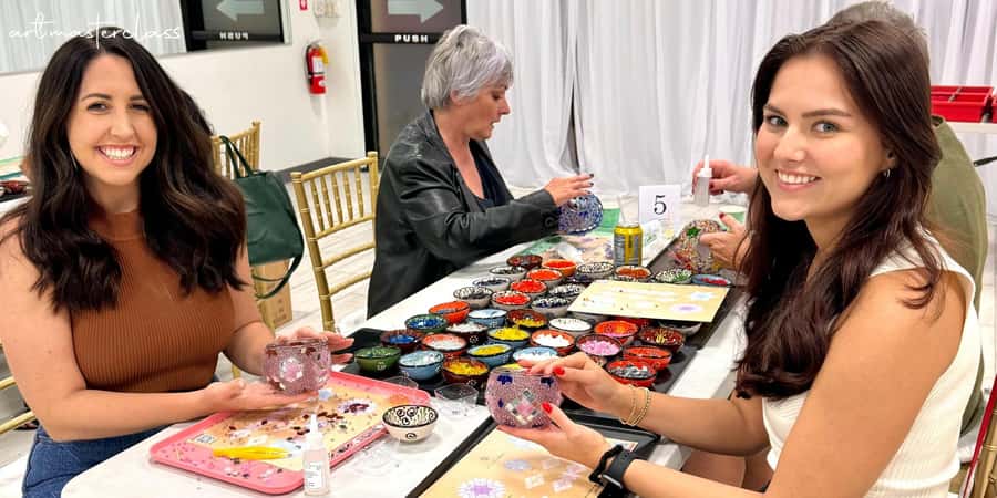 Melbourne: Mosaic Art Classes - Turkish Lamp Workshop - Building geometric patterns one piece at a time