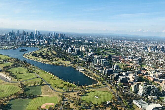 Private Melbourne Skyline Helicopter Ride - Melbourne Park and Rod Laver Arena from above