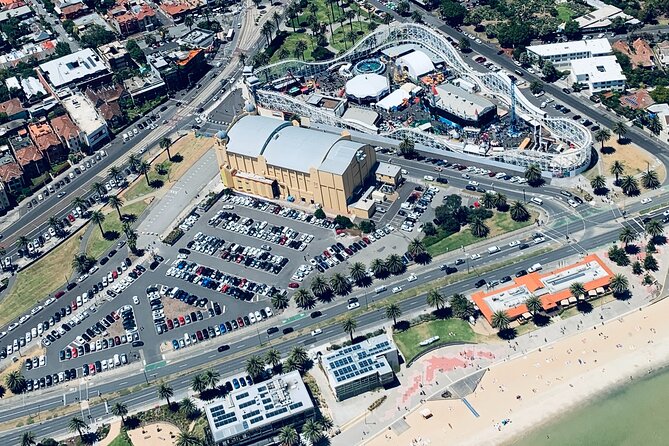 Private Melbourne Skyline Helicopter Ride - Passing the MCG and turning toward Port Phillip Bay