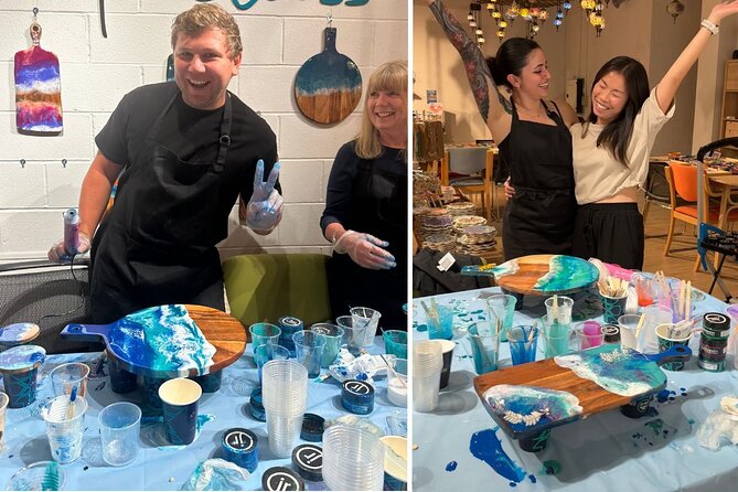 Resin Art Classes Melbourne: Cheeseboards & Coasters - What happens during the one-hour session