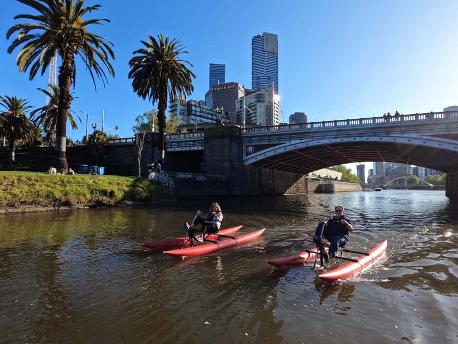 Yarra River, Melbourne Waterbike Tour - Southbank, Crown Casino, and the central skyline